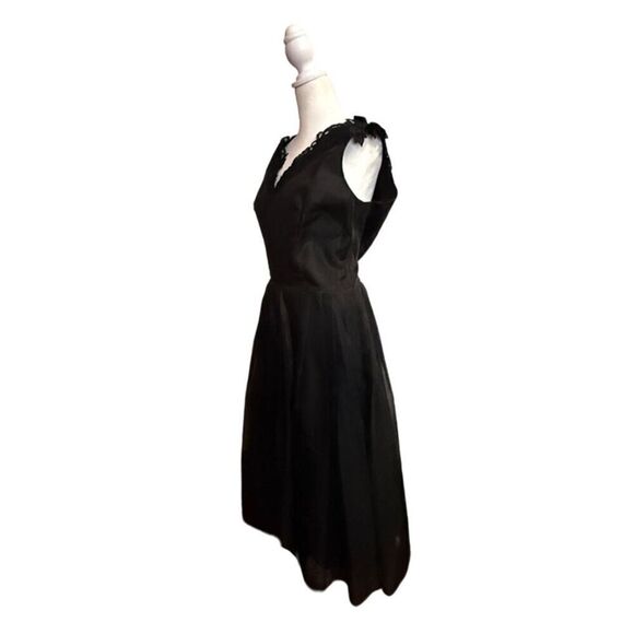 Elinor Gay Original Rare 1950's Organza Cocktail Formal Black Dress Size M - Picture 3 of 11